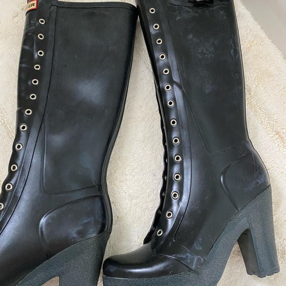 Hunter Lapin Boots Knee-High Lace-Up - Picture 4 of 14